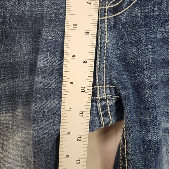 TK Axel Slim Boot Denim Jeans Men's 34x32 Distressed Classic Work Flap Pockets - Picture 4 of 7